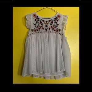 Forever 21 floral embroidered blouse